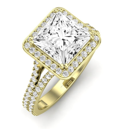 Tea Rose Diamond Matching Band Only (does Not Include Engagement Ring) For Ring With Princess Center yellowgold