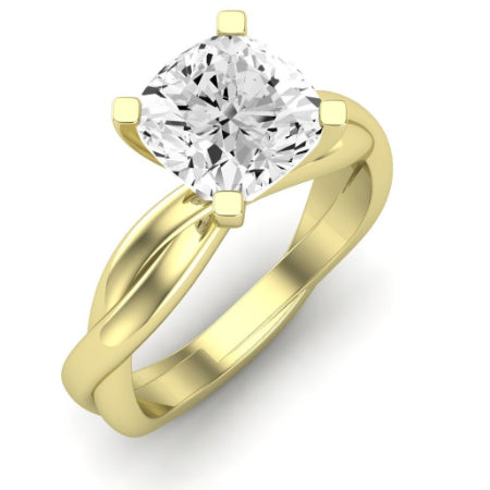 Baneberry Moissanite Matching Band Only (does Not Include Engagement Ring)  For Ring With Cushion Center yellowgold