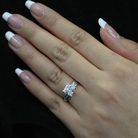 Baneberry Princess Moissanite Engagement Ring whitegold
