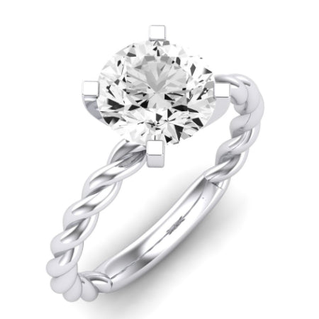 Balsam Moissanite Matching Band Only (does Not Include Engagement Ring) For Ring With Round Center whitegold