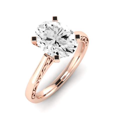 Astilbe Moissanite Matching Band Only (does Not Include Engagement Ring)  For Ring With Oval Center rosegold