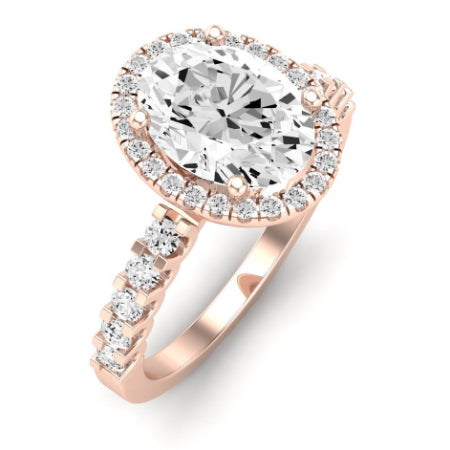 Sweet Pea Moissanite Matching Band Only ( Engagement Ring Not Included) For Ring With Oval Center rosegold