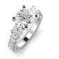 Angelonia Moissanite Matching Band Only (does Not Include Engagement Ring) For Ring With Cushion Center whitegold