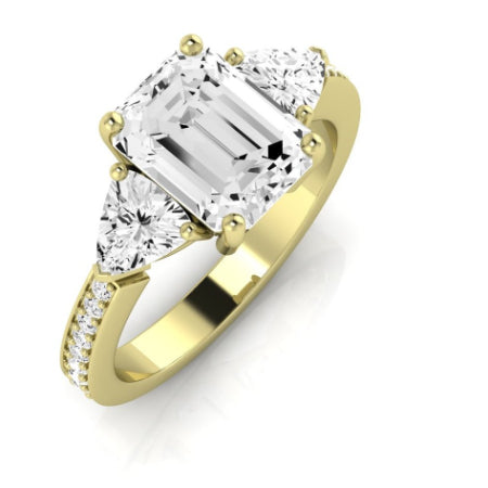 Snowdonia Moissanite Matching Band Only (engagement Ring Not Included) For Ring With Emerald Center yellowgold