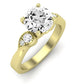 Hibiscus Diamond Matching Band Only (does Not Include Engagement Ring)  For Ring With Round Center yellowgold