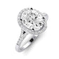 Desert Rose Moissanite Matching Band Only (engagement Ring Not Included) For Ring With Oval Center whitegold