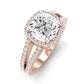 Freesia Moissanite Matching Band Only (does Not Include Engagement Ring) For Ring With Cushion Center rosegold