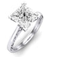 Astilbe Moissanite Matching Band Only (does Not Include Engagement Ring) For Ring With Princess Center whitegold