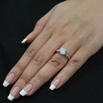 Pieris Round Moissanite Engagement Ring whitegold