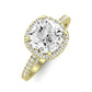 Bergenia Diamond Matching Band Only (does Not Include Engagement Ring ) For Ring With Cushion Center yellowgold