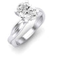 Baneberry Moissanite Matching Band Only (does Not Include Engagement Ring)  For Ring With Oval Center whitegold