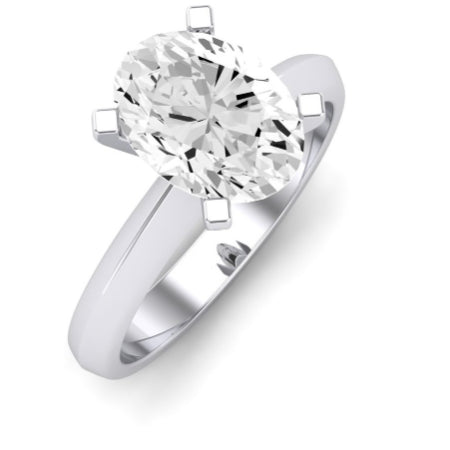 Senna Moissanite Matching Band Only ( Engagement Ring Not Included) For Ring With Oval Center whitegold