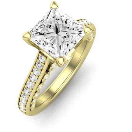 Nala Diamond Matching Band Only (does Not Include Engagement Ring) For Ring With Princess Center yellowgold
