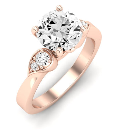 Hibiscus Diamond Matching Band Only (does Not Include Engagement Ring)  For Ring With Round Center rosegold