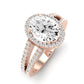 Freesia Moissanite Matching Band Only (does Not Include Engagement Ring) For Ring With Oval Center rosegold