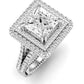 Lupin Diamond Matching Band Only (does Not Include Engagement Ring)  For Ring With Princess Center whitegold