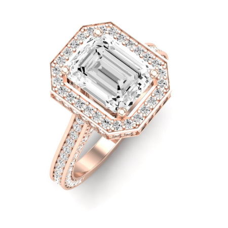 Buttercup Diamond Matching Band Only (does Not Include Engagement Ring)  For Ring With Emerald Center rosegold