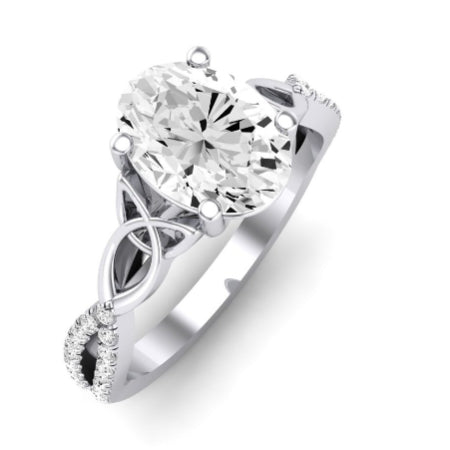 Pavonia Moissanite Matching Band Only (does Not Include Engagement Ring)  For Ring With Oval Center whitegold