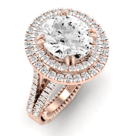 Lupin Moissanite Matching Band Only (does Not Include Engagement Ring)  For Ring With Oval Center rosegold