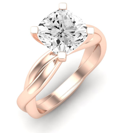 Baneberry Moissanite Matching Band Only (does Not Include Engagement Ring)  For Ring With Cushion Center rosegold