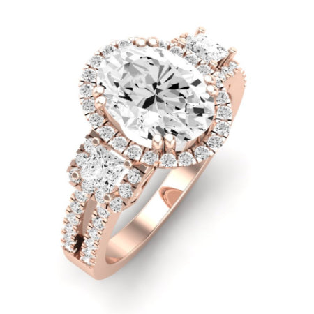 Erica Diamond Matching Band Only (does Not Include Engagement Ring) For Ring With Oval Center rosegold