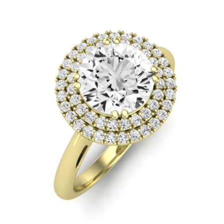 Tulip Moissanite Matching Band Only (does Not Include Engagement Ring) For Ring With Round Center yellowgold