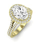 Tea Rose Moissanite Matching Band Only (does Not Include Engagement Ring) For Ring With Oval Center yellowgold