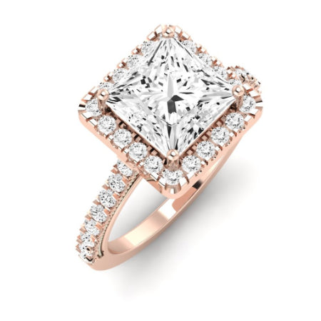 Florizel Moissanite Matching Band Only (does Not Include Engagement Ring) For Ring With Princess Center rosegold