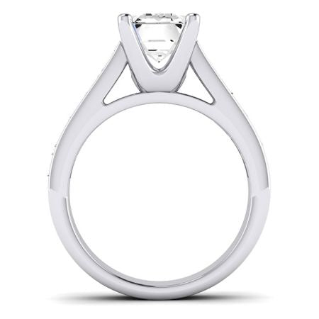 Yarrow Diamond Matching Band Only (engagement Ring Not Included) For Ring With Emerald Center whitegold