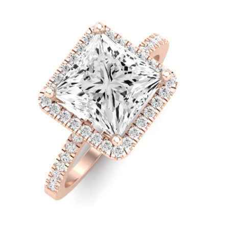 Bergenia Moissanite Matching Band Only (does Not Include Engagement Ring ) For Ring With Princess Center rosegold