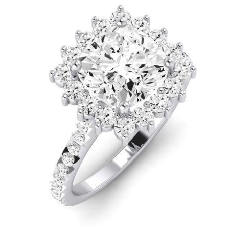 Gazania Moissanite Matching Band Only (does Not Include Engagement Ring) For Ring With Cushion Center whitegold