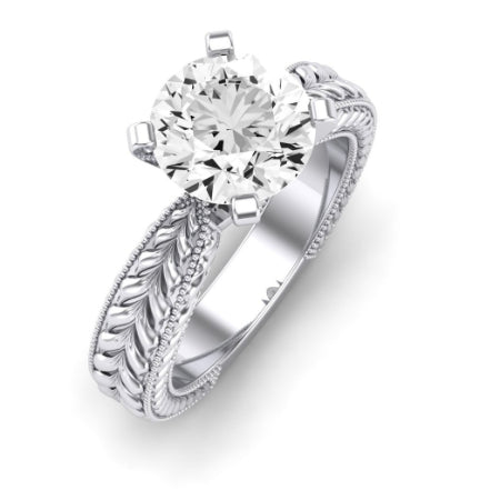 Azalea Diamond Matching Band Only (does Not Include Engagement Ring) For Ring With Round Center whitegold
