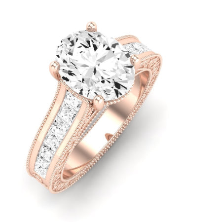 Edelweiss Moissanite Matching Band Only (does Not Include Engagement Ring) For Ring With Oval Center rosegold