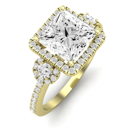Lunaria Moissanite Matching Band Only (does Not Include Engagement Ring) For Ring With Princess Center yellowgold
