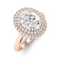 Tulip Moissanite Matching Band Only ( Engagement Ring Not Included) For Ring With Oval Center rosegold