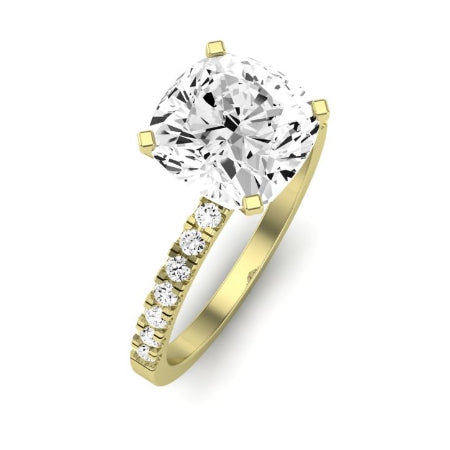 Dahlia Diamond Matching Band Only (engagement Ring Not Included) For Ring With Cushion Center yellowgold