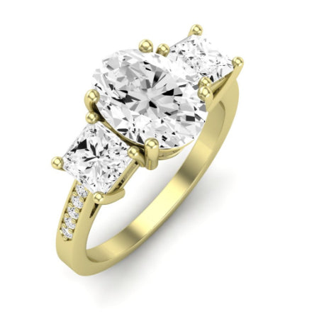 Dietes Diamond Matching Band Only (does Not Include Engagement Ring) For Ring With Oval Center yellowgold