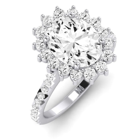 Gazania Moissanite Matching Band Only (does Not Include Engagement Ring) For Ring With Oval Center whitegold