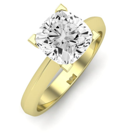 Senna Moissanite Matching Band Only (does Not Include Engagement Ring) For Ring With Cushion Center yellowgold