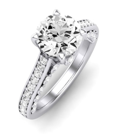 Nala Diamond Matching Band Only (does Not Include Engagement Ring) For Ring With Round Center whitegold
