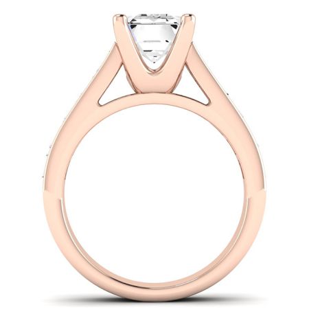 Yarrow Diamond Matching Band Only (engagement Ring Not Included) For Ring With Emerald Center rosegold