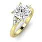Alyssa Moissanite Matching Band Only (does Not Include Engagement Ring) For Ring With Princess Center yellowgold