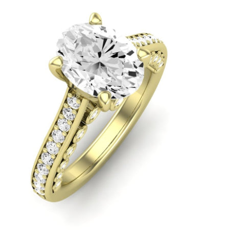 Nala Diamond Matching Band Only (does Not Include Engagement Ring) For Ring With Oval Center yellowgold