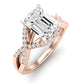 Dianella Diamond Matching Band Only (does Not Include Engagement Ring)  For Ring With Emerald Center rosegold