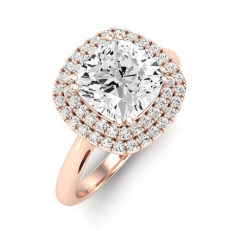 Tulip Diamond Matching Band Only ( Engagement Ring Not Included) For Ring With Cushion Center rosegold