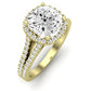 Silene Moissanite Matching Band Only ( Engagement Ring Not Included) For Ring With Cushion Center yellowgold
