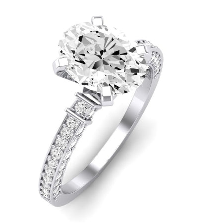 Daphne Diamond Matching Band Only ( Engagement Ring Not Included) For Ring With Oval Center whitegold