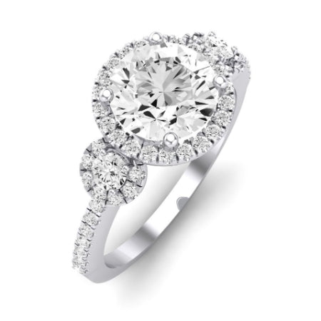 Lunaria Moissanite Matching Band Only (does Not Include Engagement Ring) For Ring With Round Center whitegold