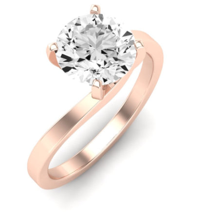 Zinnia Moissanite Matching Band Only ( Engagement Ring Not Included) For Ring With Round Center rosegold