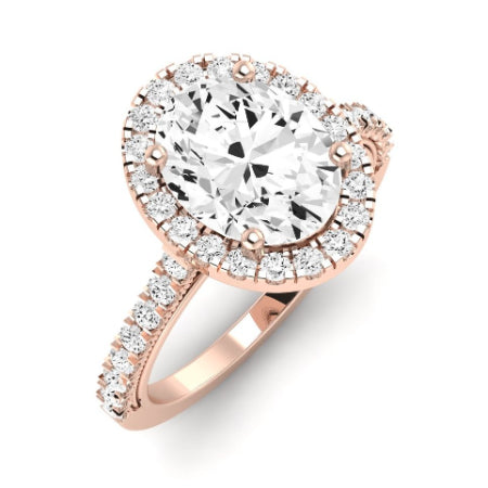 Florizel Moissanite Matching Band Only (does Not Include Engagement Ring) For Ring With Oval Center rosegold